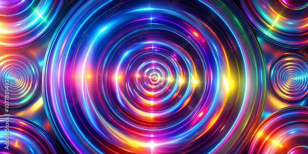 Abstract Interplay of Vibrant, Glowing Circles in a Kaleidoscope of Colors Abstract Interplay of Vibrant, Glowing Circles in a Kaleidoscope of Colors