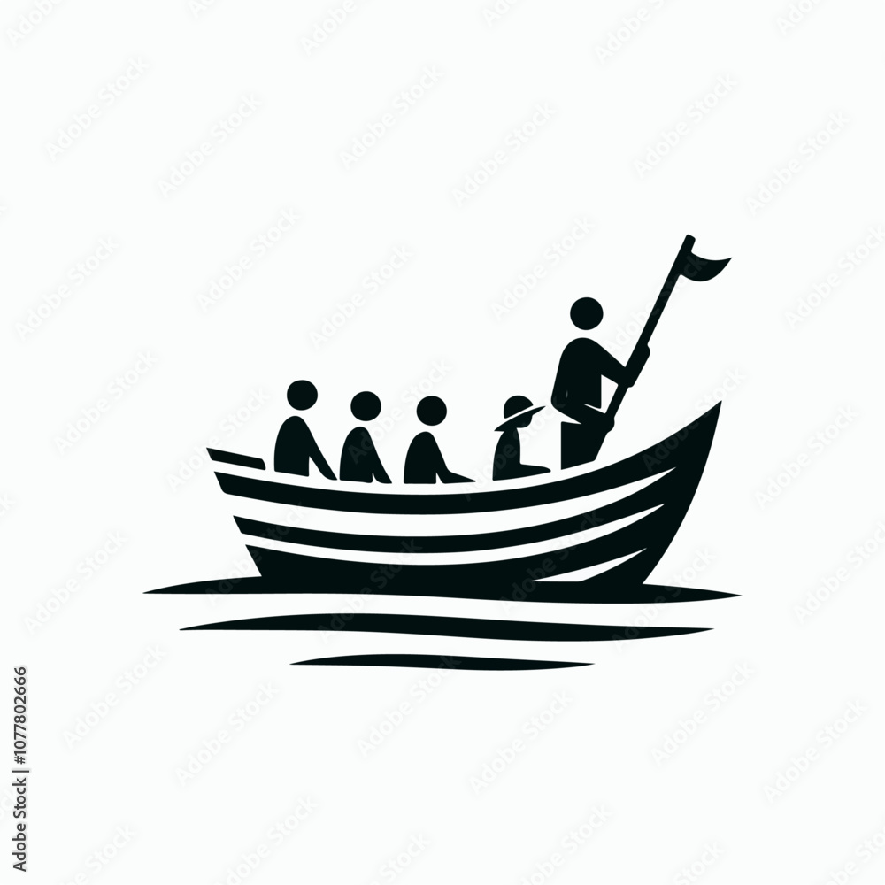 Illustration of boat on the water Illustration of boat on the water