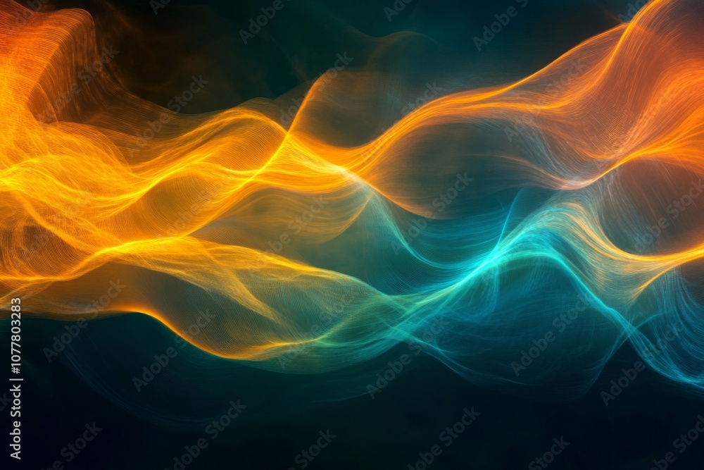 Abstract Orange and Teal Flowing Wave Pattern Abstract Orange and Teal Flowing Wave Pattern