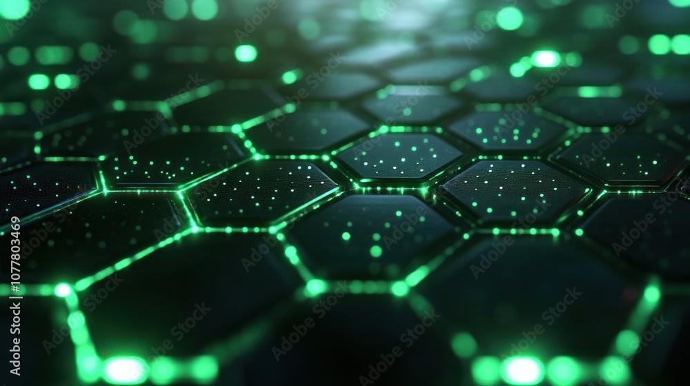 Abstract Green Glowing Hexagon Pattern Abstract Green Glowing Hexagon Pattern