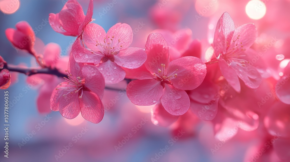 Delicate pink cherry blossoms with soft bokeh background. Delicate pink cherry blossoms with soft bokeh background.