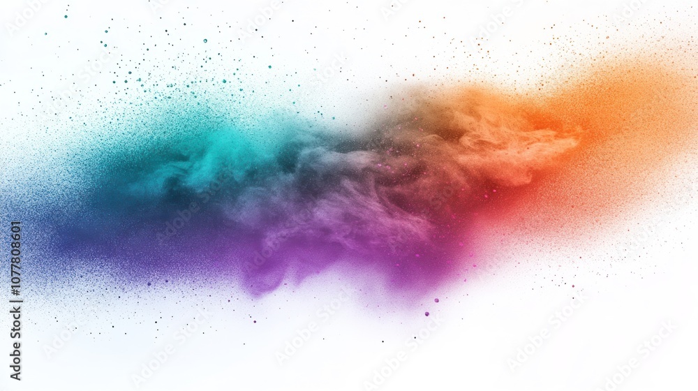 Fototapeta premium Colorful abstract smoke swirl with vibrant hues of blue, purple, orange, and pink.