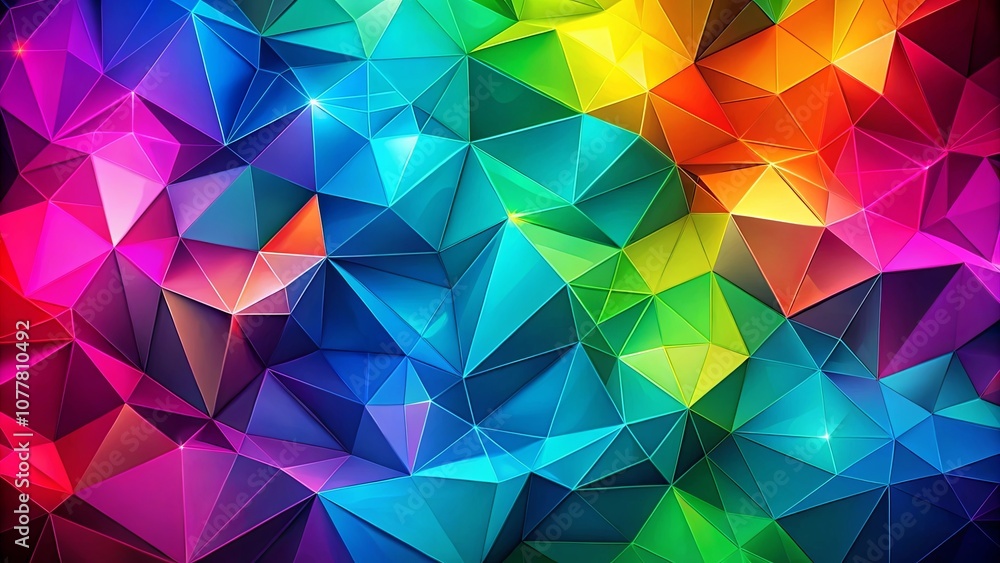 Fototapeta premium A kaleidoscope of vibrant hues woven into a dynamic abstract design, showcasing the mesmerizing interplay of light and geometric forms.