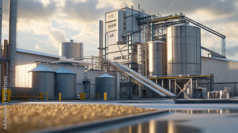 Obraz premium Industrial Complex, Modern Manufacturing