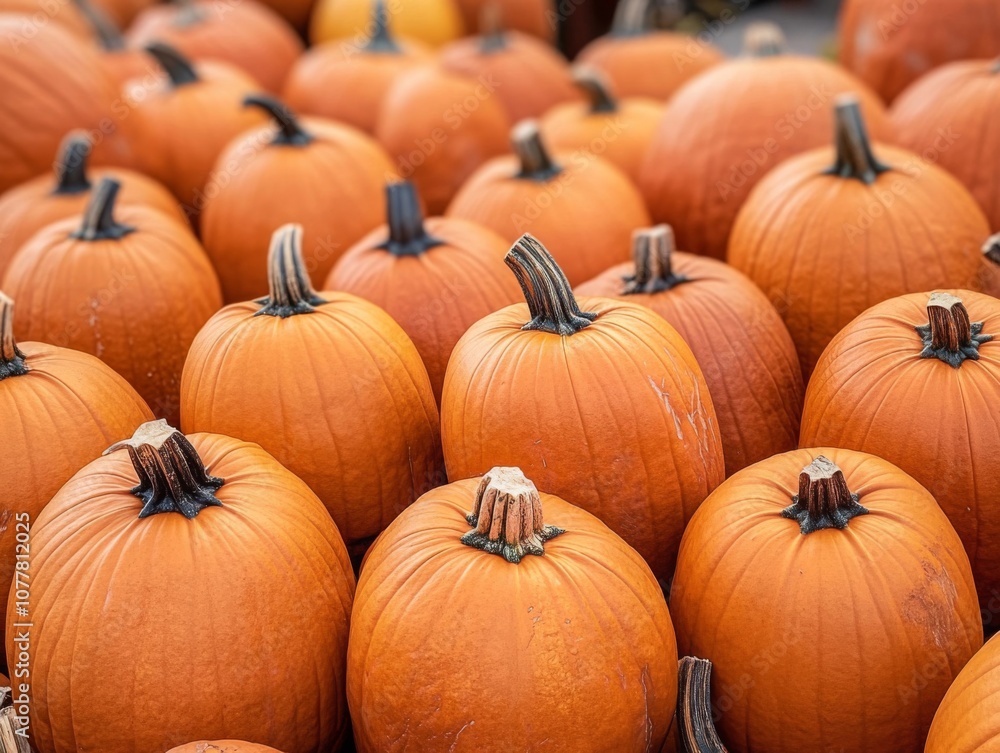 Close-up of a Group of Ripe Orange Pumpkins Close-up of a Group of Ripe Orange Pumpkins