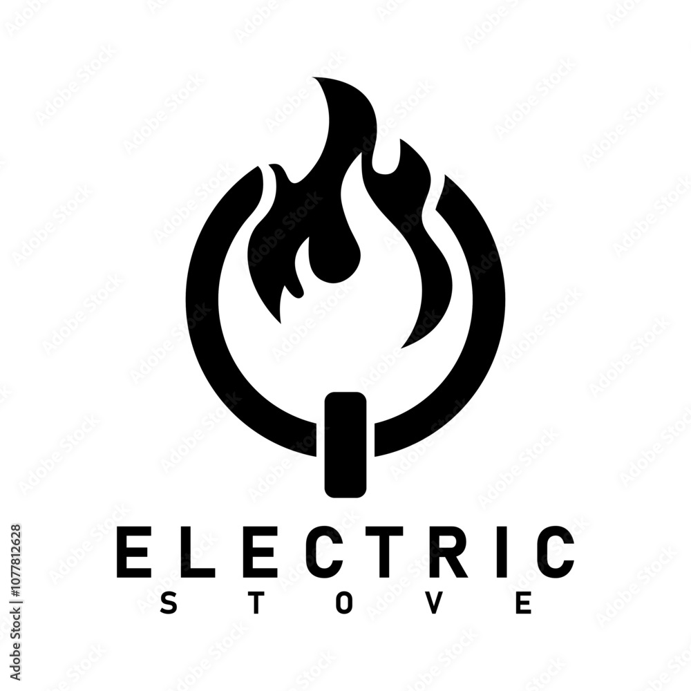 electric stove black and white logo design vector electric stove black and white logo design vector