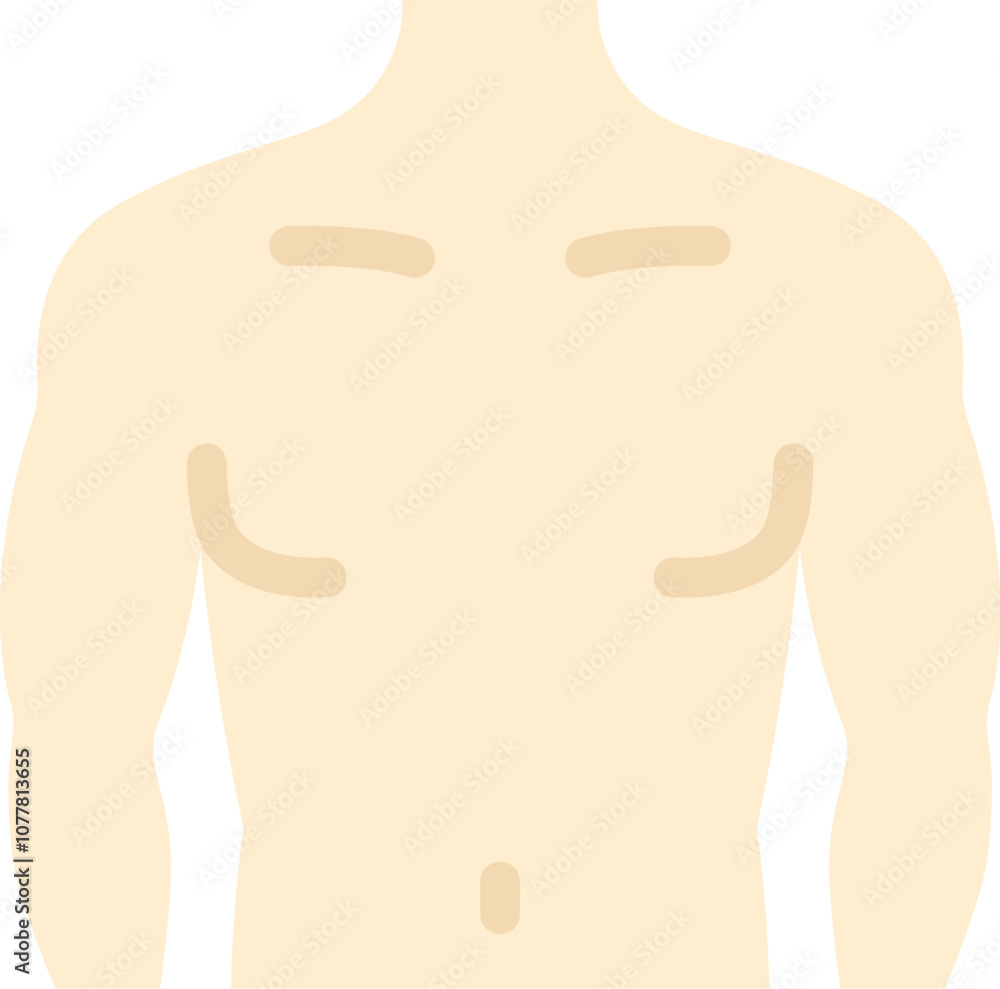 男性の引き締まった体のアイコンのイラスト 男性の引き締まった体のアイコンのイラスト