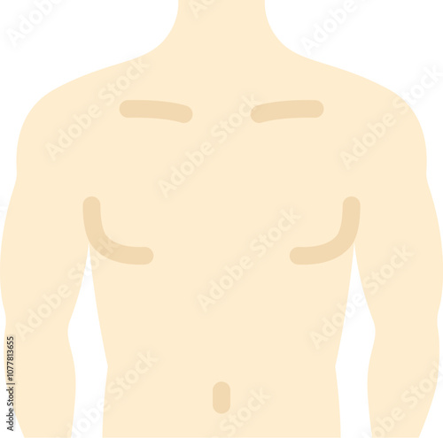 男性の引き締まった体のアイコンのイラスト