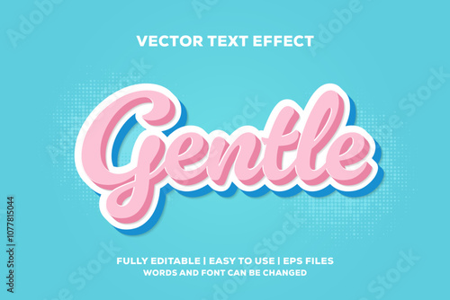 pink and blue gentle text effect is fully editable and easy to use