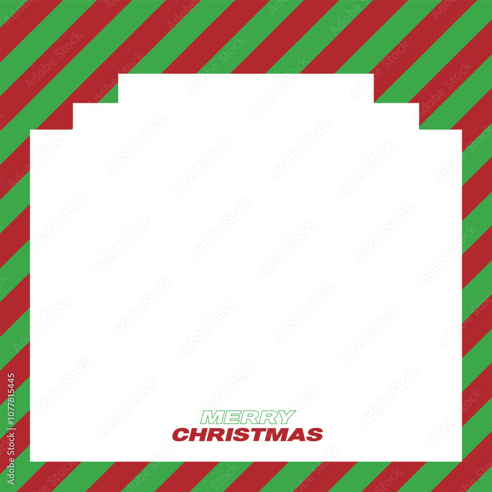 Obraz premium PrintCUTE GRAPHIC FRAME WITH STRIPE FOR CHRISTMAS