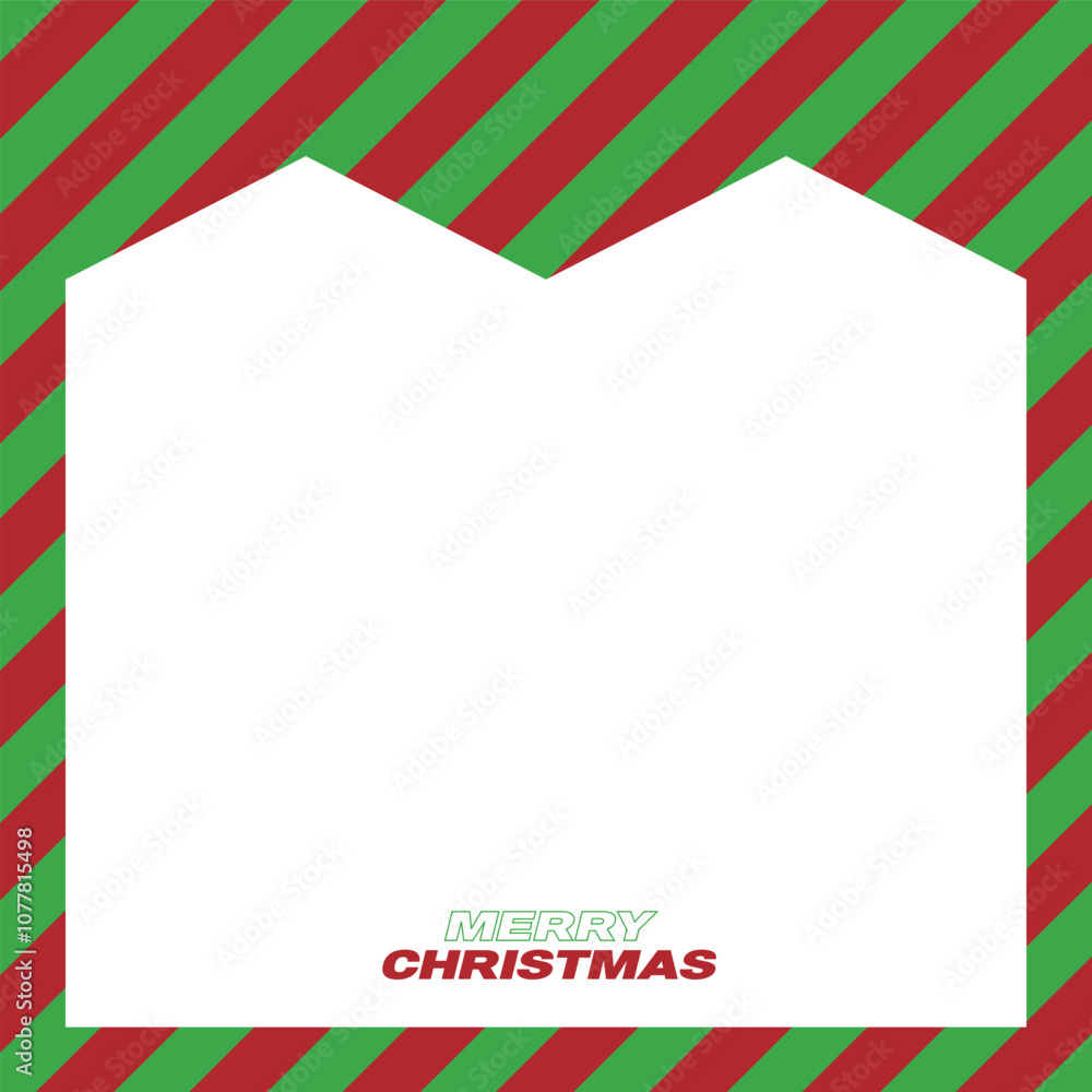 Obraz premium PrintCUTE GRAPHIC FRAME WITH STRIPE FOR CHRISTMAS