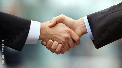 Closeup of Two Businessmen Shaking Hands