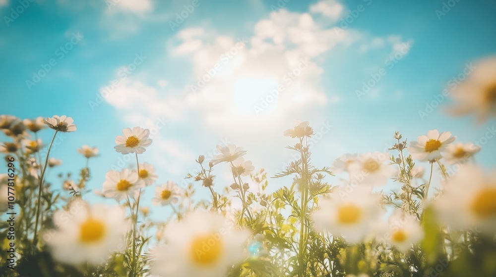Field of wildflowers under a sunny sky, showcasing the importance of protecting open spaces and natural landscapes for pollinators Field of wildflowers under a sunny sky, showcasing the importance of protecting open spaces and natural landscapes for pollinators