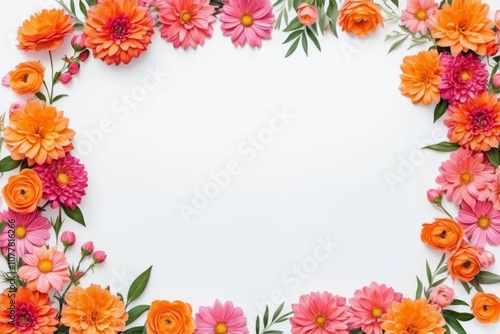 frame made of colorful flowers