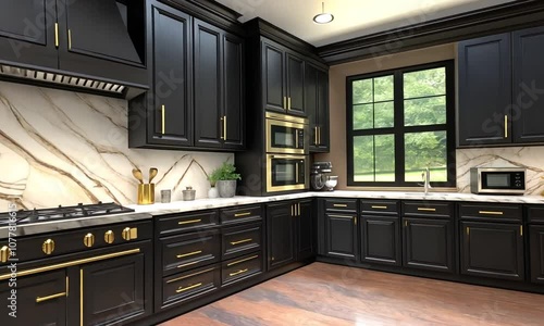 Wallpaper Mural Modern Kitchen with Black Cabinetry Torontodigital.ca