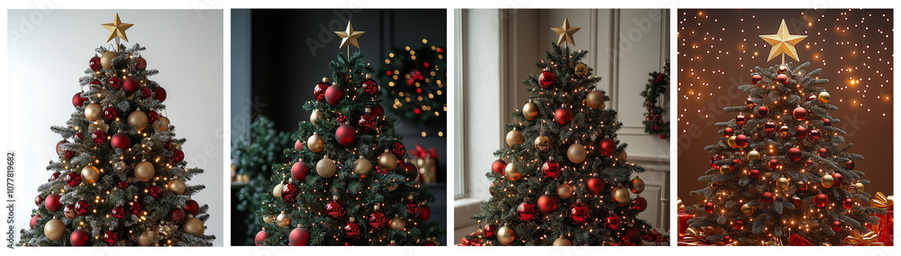 Christmas tree on a dark background, created using Generative AI technology. Christmas tree on a dark background, created using Generative AI technology.