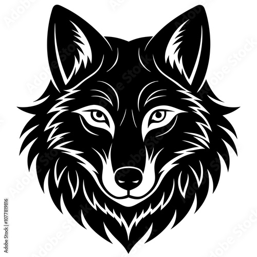 Wolf head vector silhouette art illustration