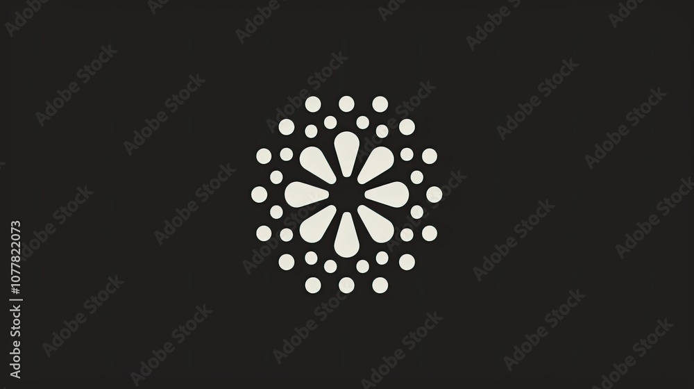 corporate icon that is a circle on on the line of the shape are six equally spaced and sized dots. corporate icon that is a circle on on the line of the shape are six equally spaced and sized dots.