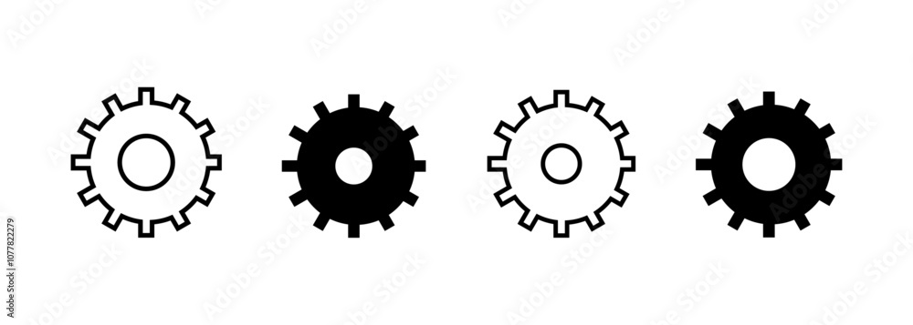 Gear Settings Black Icon Vector Illustration. Gear Settings Black Icon Vector Illustration.