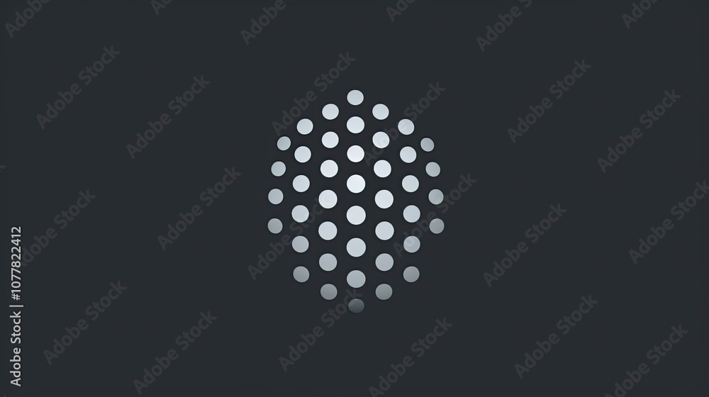 corporate icon that is a circle on on the line of the shape are six equally spaced and sized dots. corporate icon that is a circle on on the line of the shape are six equally spaced and sized dots.
