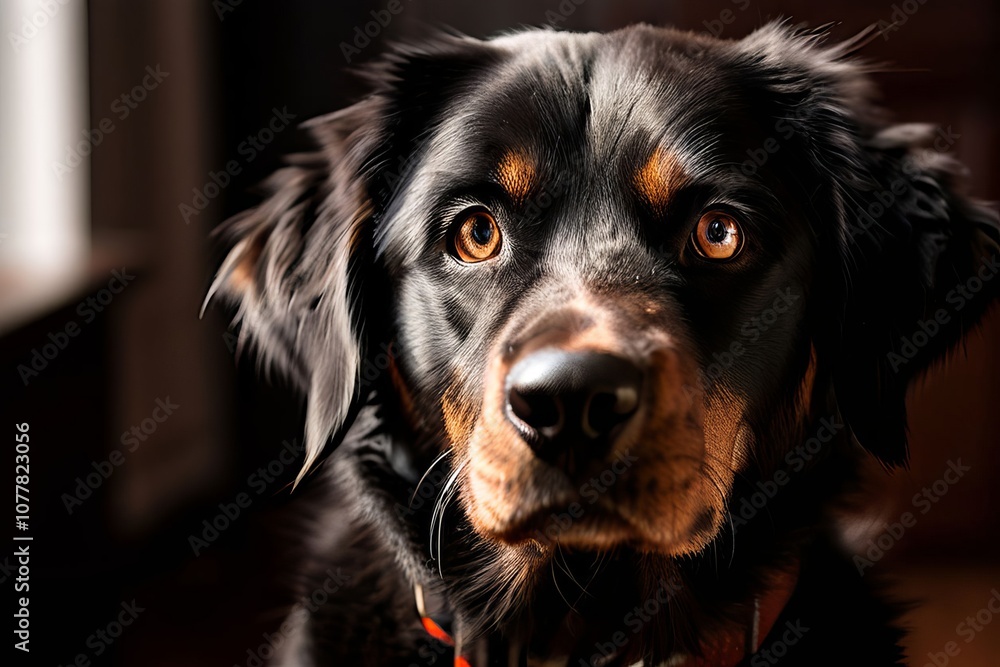 close up of a service dog loyal eyes focused on its owner close up of a service dog loyal eyes focused on its owner