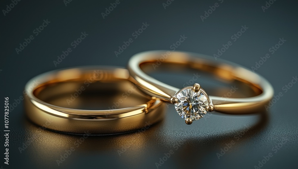 Gold Wedding Bands with a Diamond Solitaire Gold Wedding Bands with a Diamond Solitaire