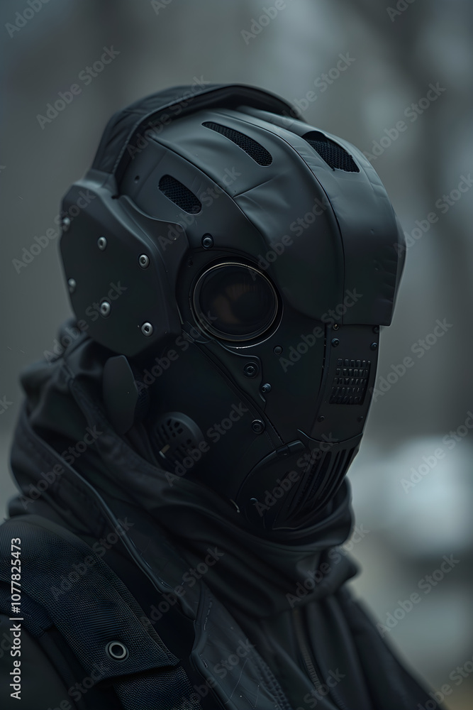 A Staring Expression from the Depths of Stealth and Protection: The Black MP5 Mask A Staring Expression from the Depths of Stealth and Protection: The Black MP5 Mask