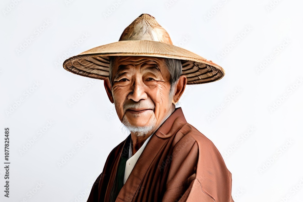 elderly man with traditional hat an elderly japanese man in a tr elderly man with traditional hat an elderly japanese man in a tr