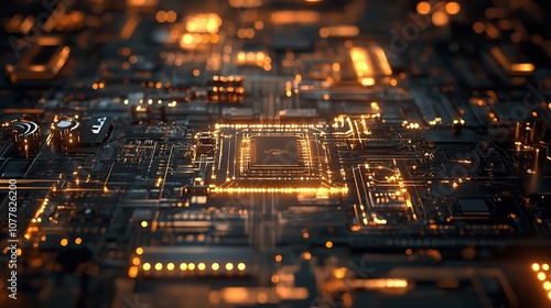 Abstract Circuit Board Futuristic Technology Processing Background

 photo