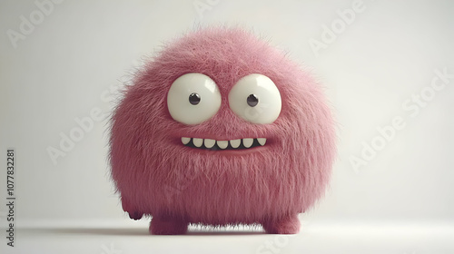 Pink Furry 3D Character Illustration