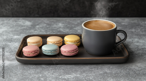 Macarons and coffee