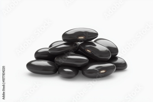 Black beans on background photo