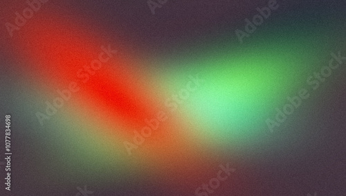 Vibrant green magenta red color grainy gradient background, copy space.