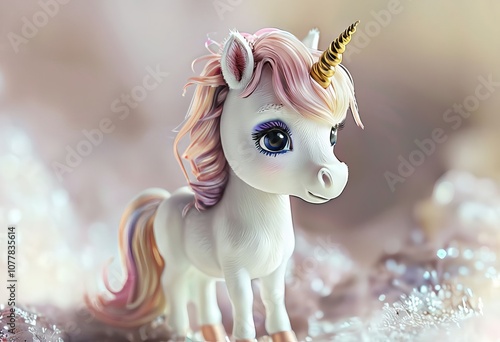 miniature unicorn a small delicate unicorn often depicted as a b photo