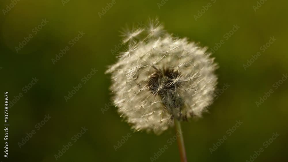 Dandelion flower seed head in sunset Dandelion flower seed head in sunset
