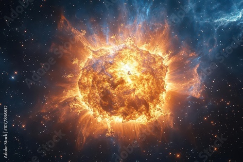 cosmic background illustration featuring a supernova nebula surrounded by twinkling stars inviting viewers into a mysterious and aweinspiring universe