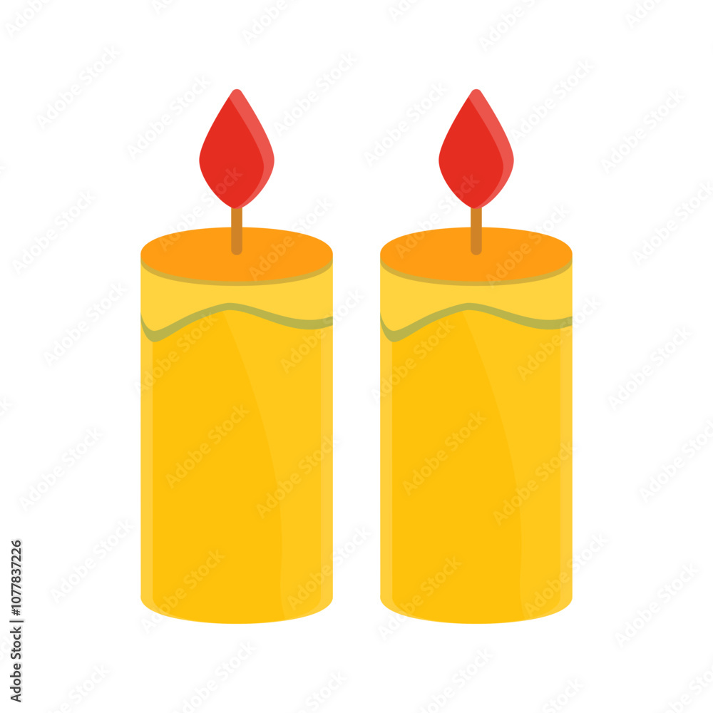Two Candles Vector Icon Two Candles Vector Icon