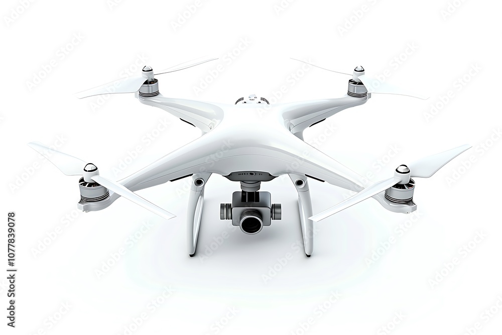White drone isolated on white background White drone isolated on white background