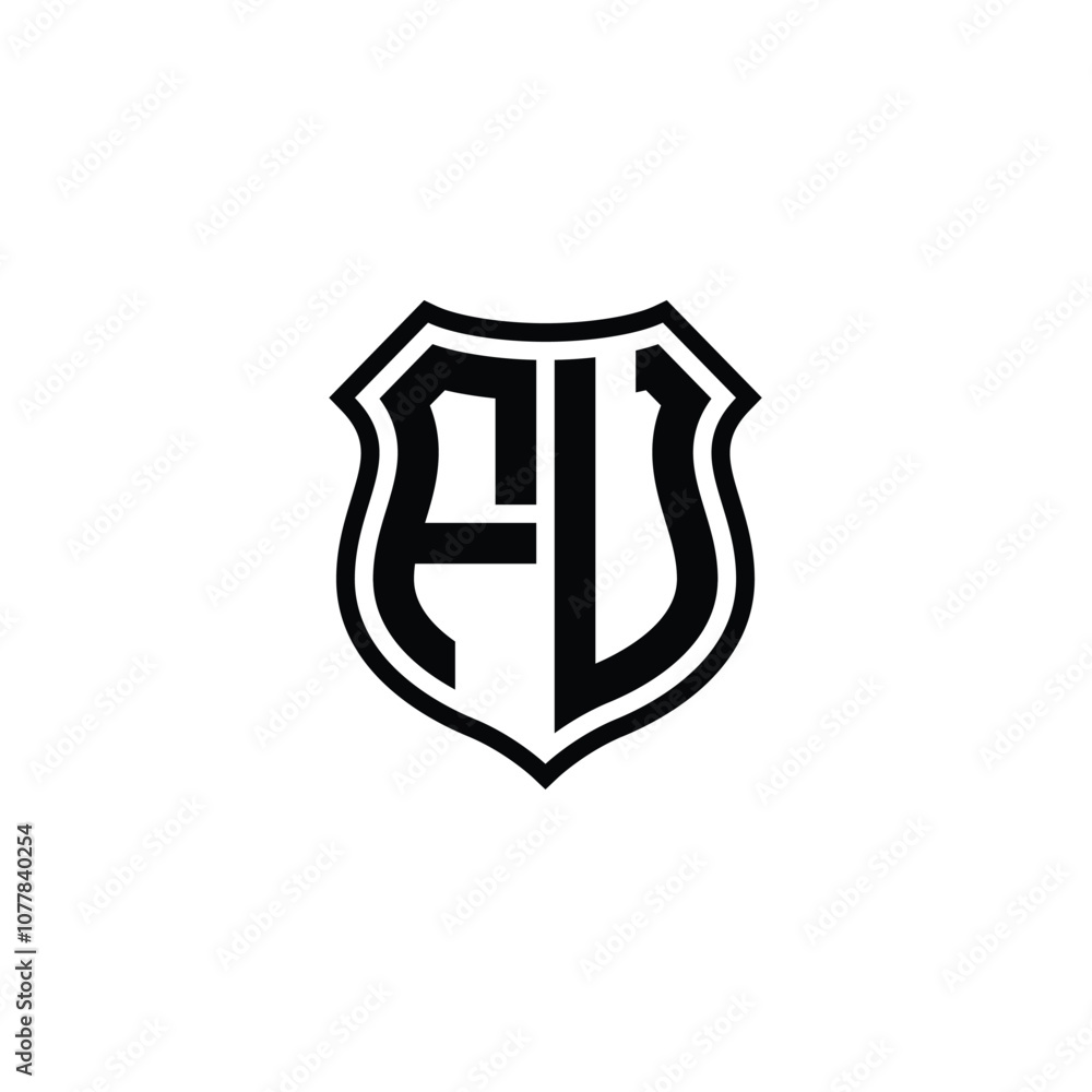 FU monogram logo design letter text name symbol monochrome logotype alphabet character simple logo FU monogram logo design letter text name symbol monochrome logotype alphabet character simple logo