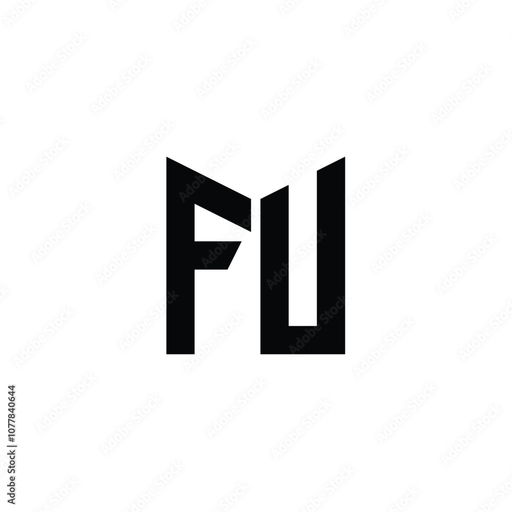 FU monogram logo design letter text name symbol monochrome logotype alphabet character simple logo FU monogram logo design letter text name symbol monochrome logotype alphabet character simple logo