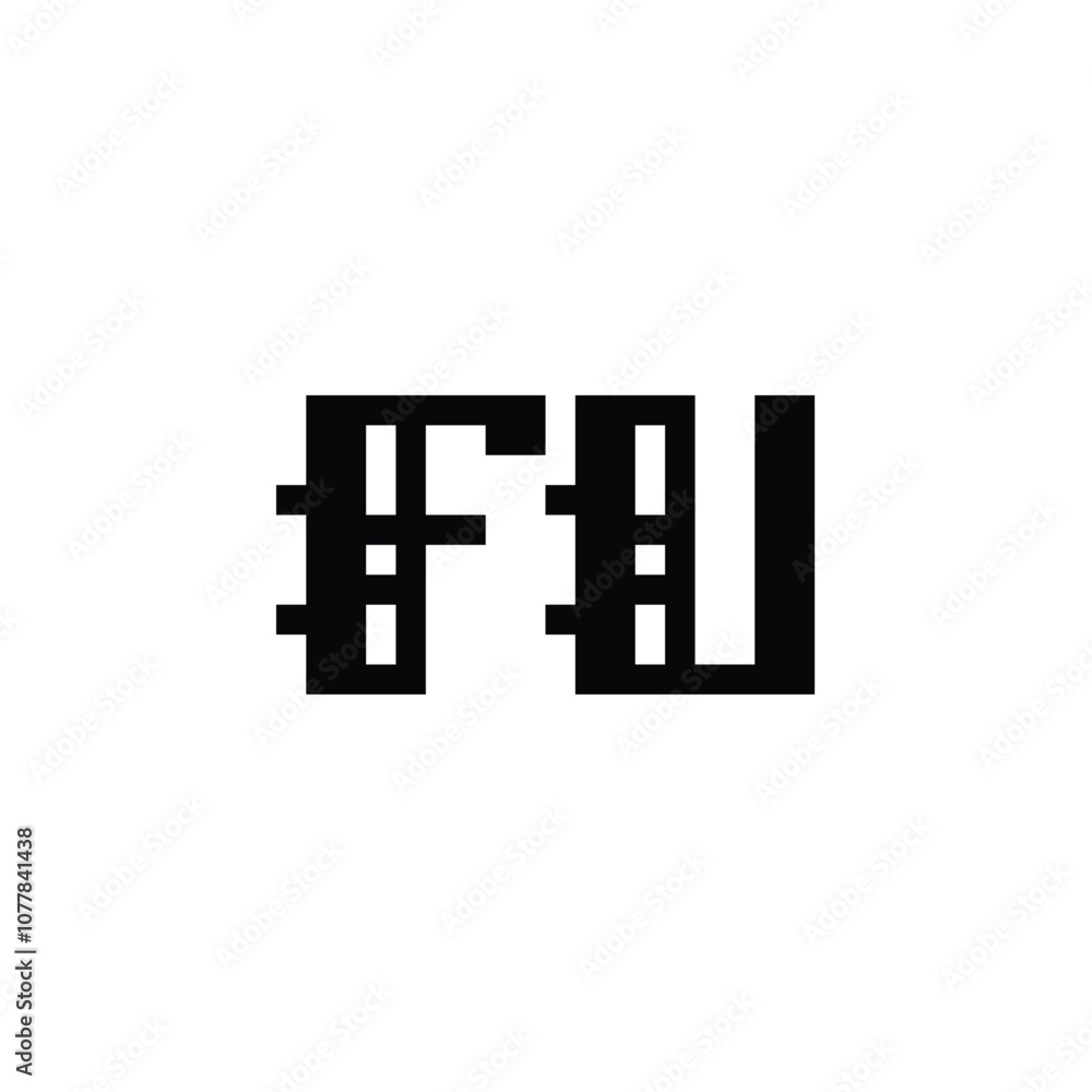 FU monogram logo design letter text name symbol monochrome logotype alphabet character simple logo FU monogram logo design letter text name symbol monochrome logotype alphabet character simple logo