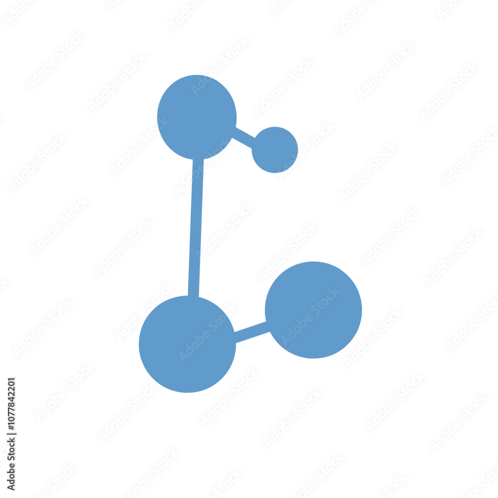 Blue Molecule Icon Blue Molecule Icon
