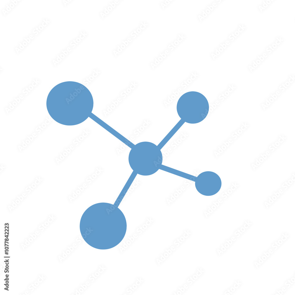 Blue Molecule Icon Blue Molecule Icon