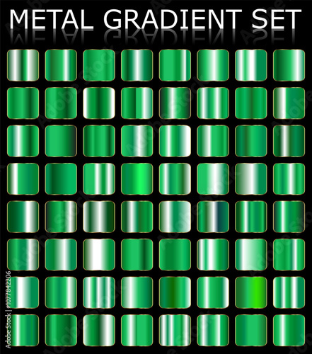 Metal green gradient color set	