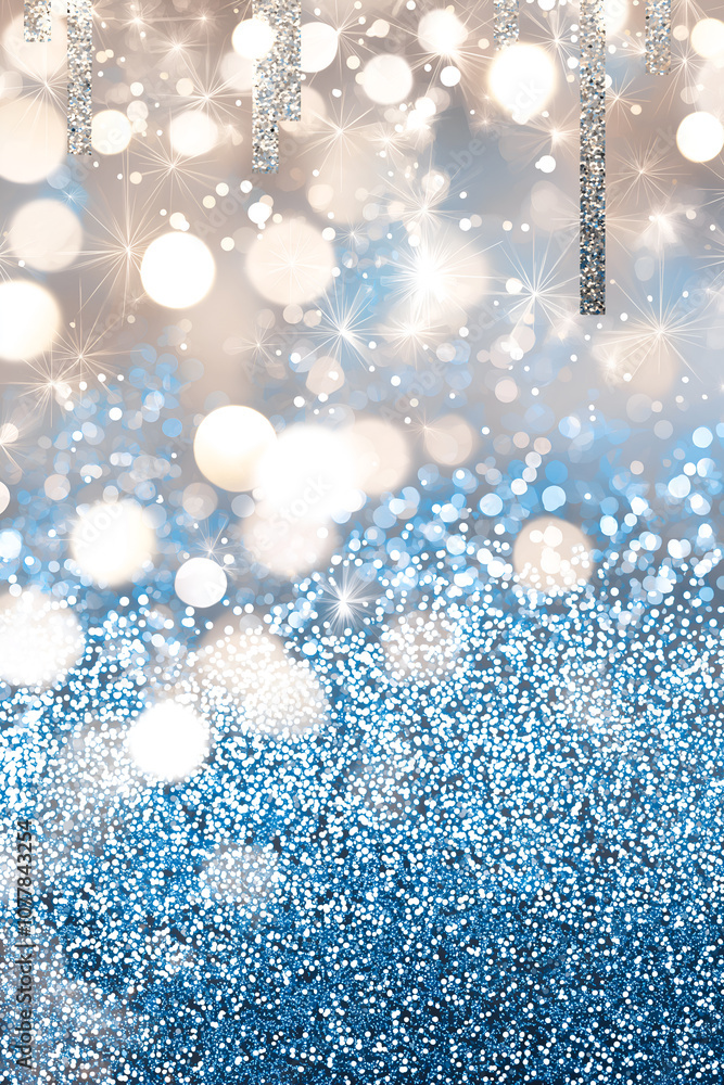 Glittering diamonds shine like the light of beautiful silver diamonds at night. It is a good blue background Glittering diamonds shine like the light of beautiful silver diamonds at night. It is a good blue background
