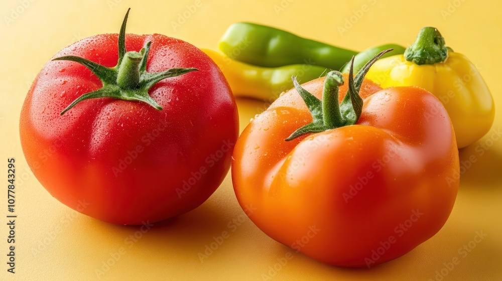 Fototapeta premium Random vegetable with random color background
