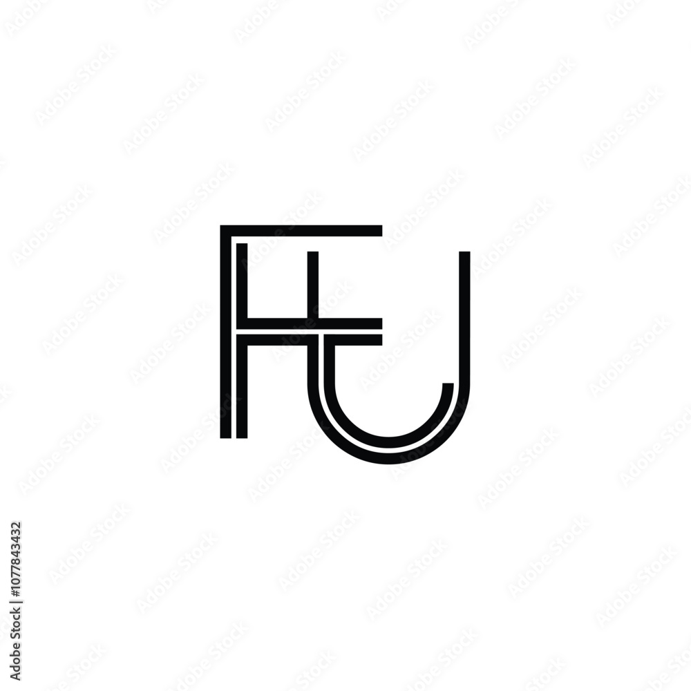 FU monogram logo design letter text name symbol monochrome logotype alphabet character simple logo FU monogram logo design letter text name symbol monochrome logotype alphabet character simple logo