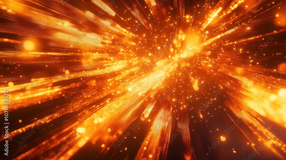 Fototapeta premium Abstract Orange Light Streaks and Sparkles