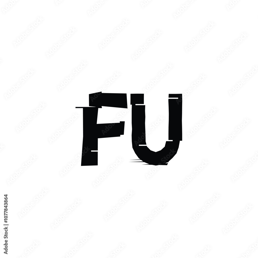FU monogram logo design letter text name symbol monochrome logotype alphabet character simple logo FU monogram logo design letter text name symbol monochrome logotype alphabet character simple logo