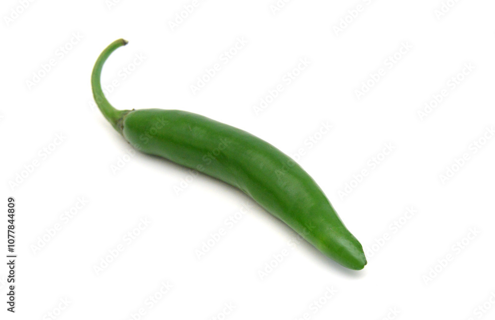 Green chilies (jalapeno) on white background Green chilies (jalapeno) on white background